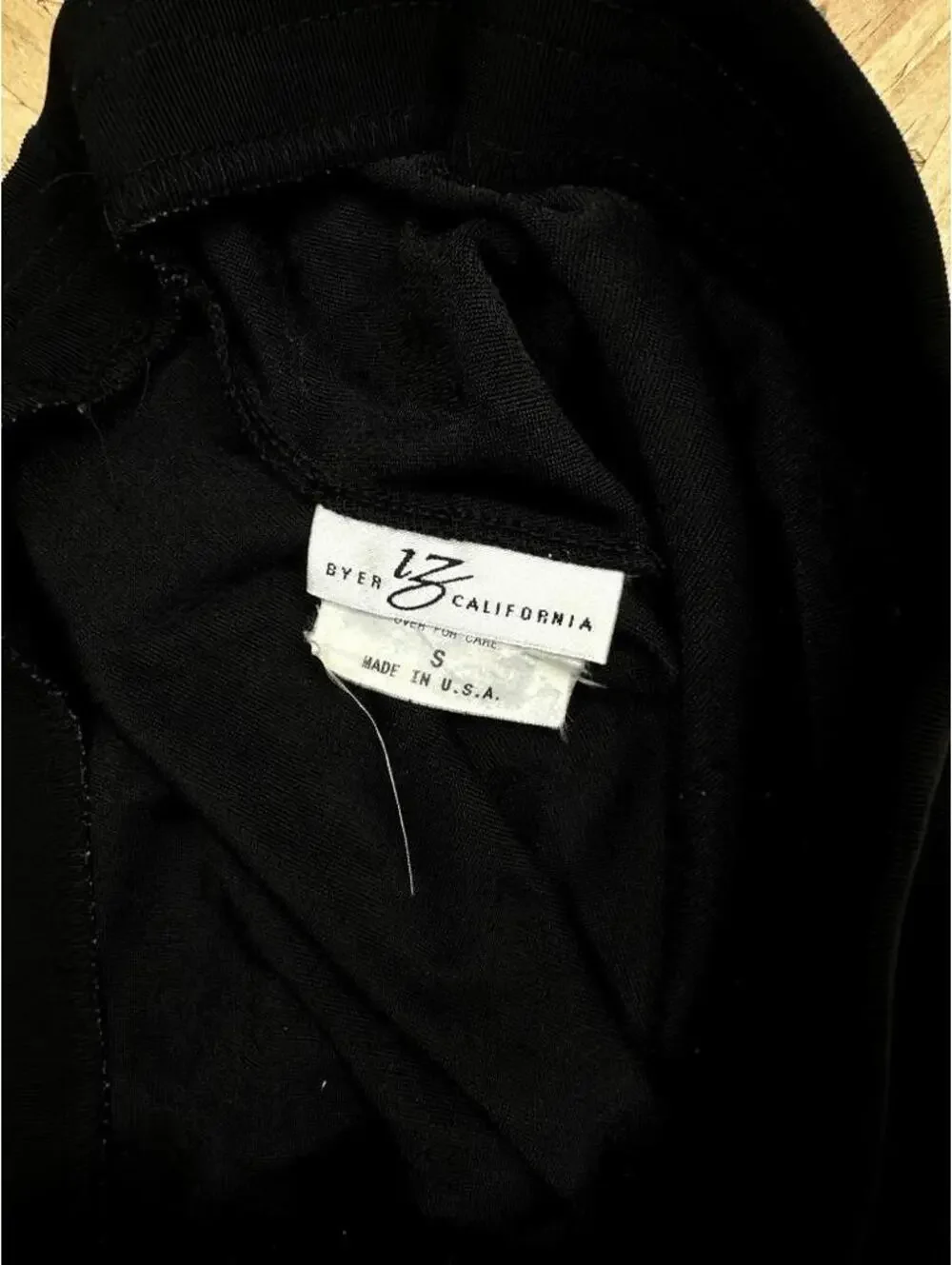 Vintage Byer California Black Ribbed Mini Skirt Womens Small Made in USA